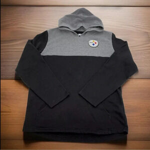 Pittsburgh Steelers Hoodie Men’s L Black Gray 2-tone  NFL Pullover‎ Sweatshirt